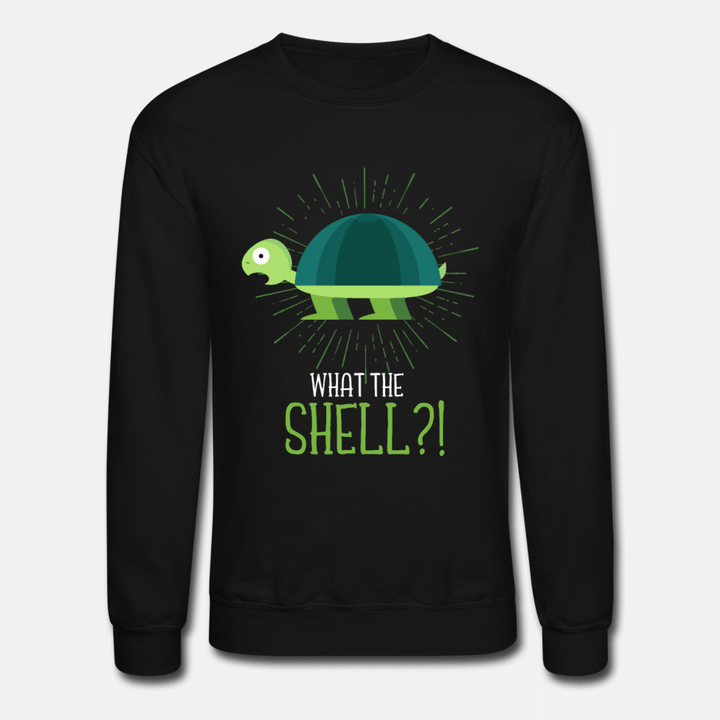 Funny Baby Turtles  What the Shell   Unisex Crewneck Sweatshirt