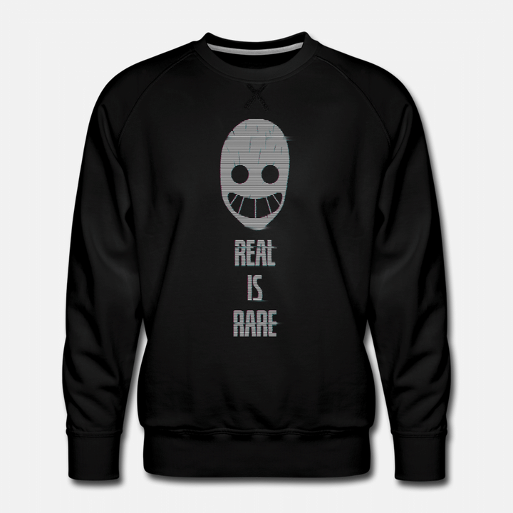 Depressed Glitch  Real Is Rare Aesthetic  Mens Premium Sweatshirt