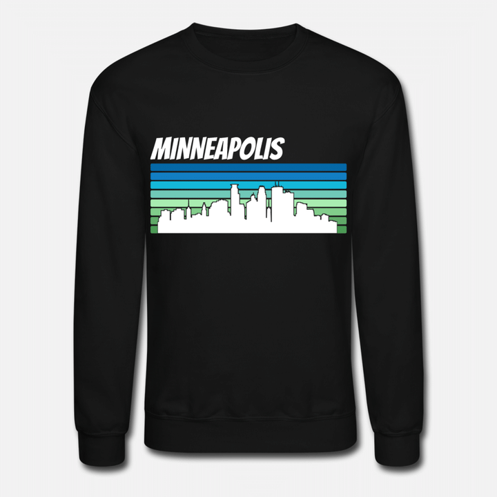 Retro Minneapolis Skyline  Unisex Crewneck Sweatshirt