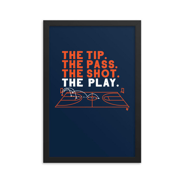 The Tip. The Pass. The Shot. The Play. Framed Print