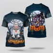 Halloween Pit Bull Trick Or Treat 3D All Over Print Shirt | HD-VT09