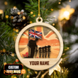 UK Veteran 2-Layer Wood Personalized Ornament | 040461