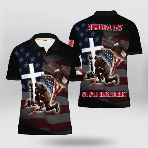 'Memorial Day - We Will Never Forget' Polo Shirt | 0104101