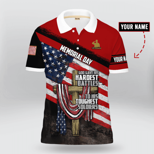 'Memorial Day - God Gave His Hardest Battles To His Toughest Soldiers' Polo Shirt | 0104118