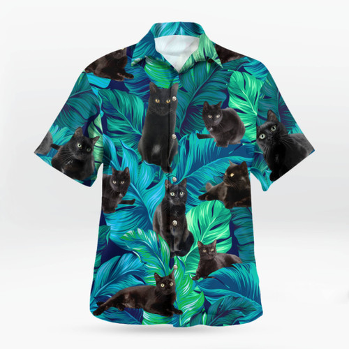 Black Cat Hawaiian Shirt | 010478