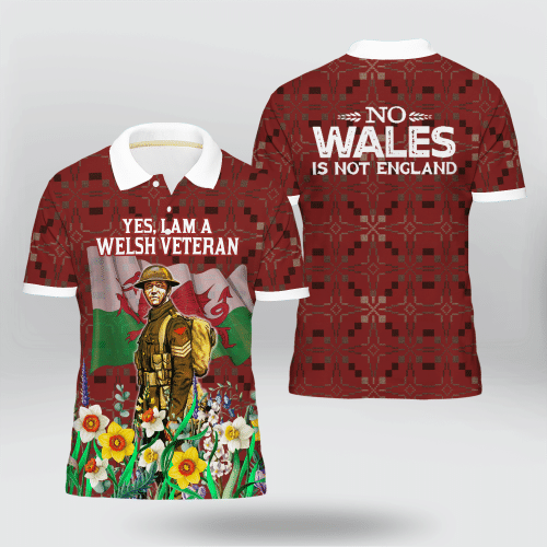 Yes I Am a Welsh Veteran - No Wales Is Not England' Polo Shirt | 0104154