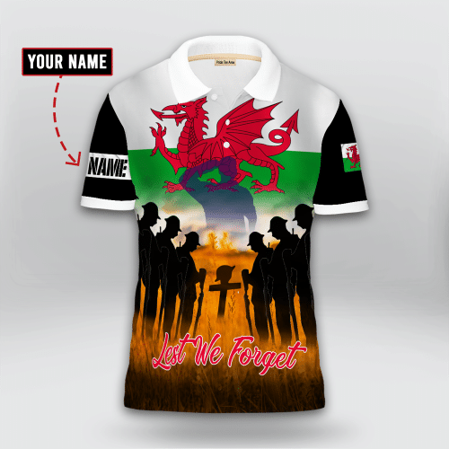 Welsh Veteran 'Lest We Forget' Polo Shirt | 0104178
