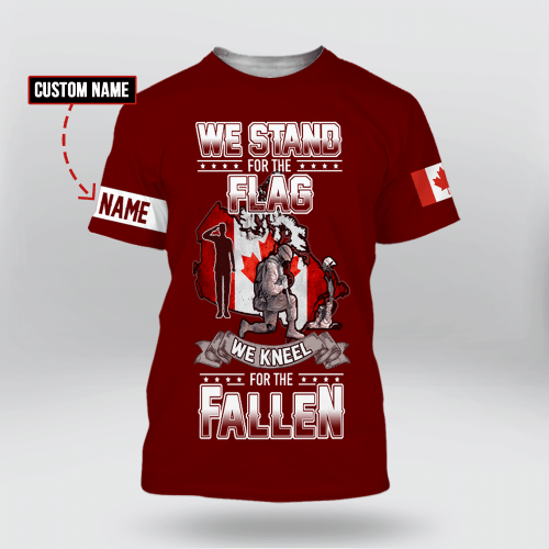 Canadian Veteran 'We Stand For The Flag We Kneel For The Fallen' Personalized Polo Shirt | 040413