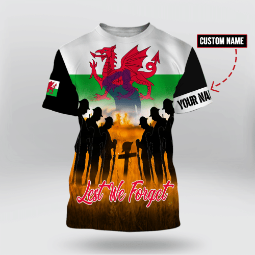 Welsh Veteran 'Lest We Forget' T-Shirt | 040429