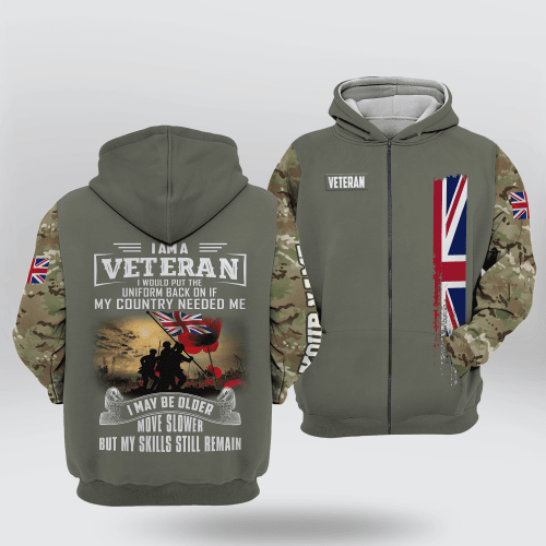 UK Veteran Zip Hoodie | 0104156