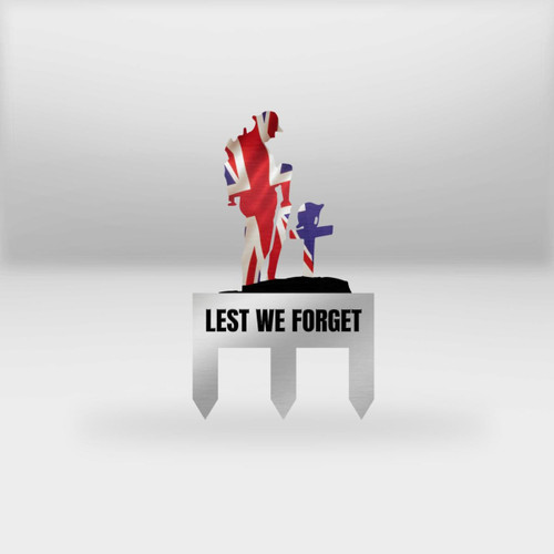 UK Veteran 'Lest We Forget' Superior Cut Metal Sign | 0104159