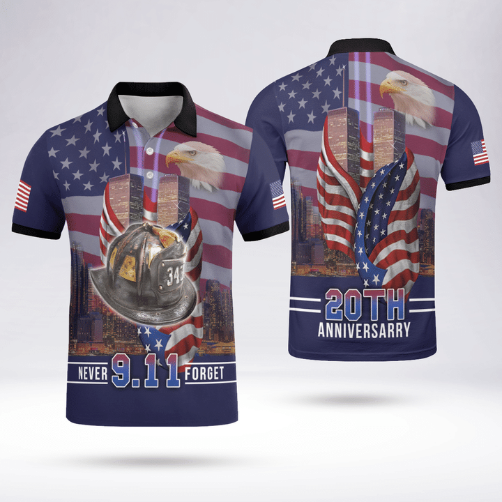 Never Forget 9-11 - 20th Anniversary Polo Shirt HD-TD65