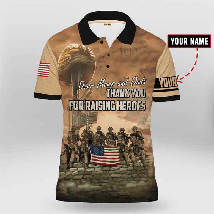 Memorial Day 'Dear Moms And Dads, Thank You For Raising Heroes' Polo Shirt | 0104149