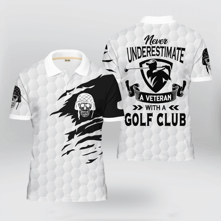 Golf Veteran Skull Polo Shirt | 010417