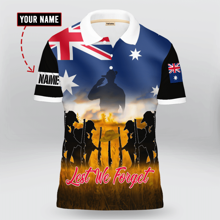 Australian Veteran 'Lest We Forget' Personalized Polo Shirt | 0104147