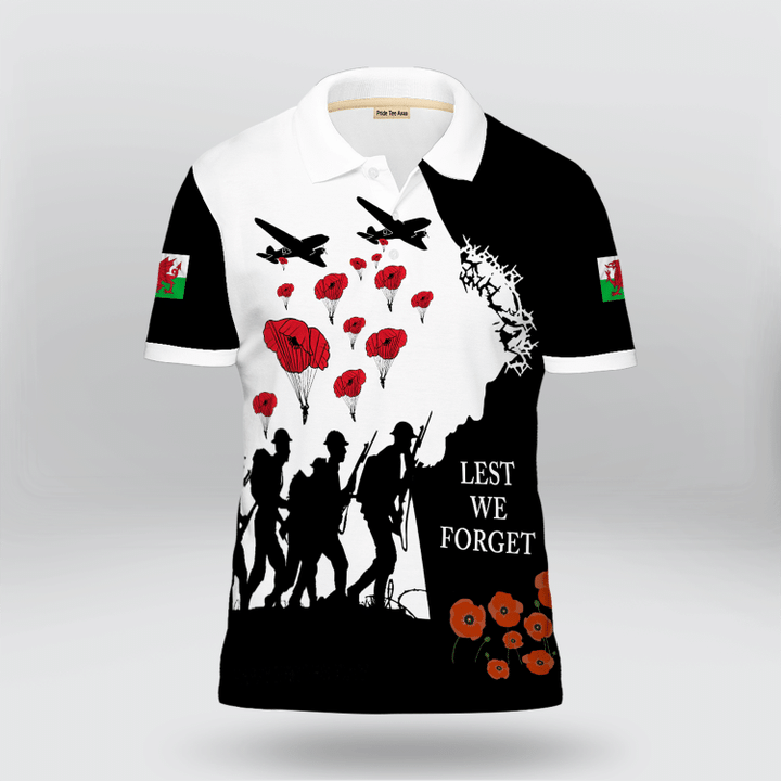 Welsh Veteran 'Lest We Forget' Polo Shirt | 0104179