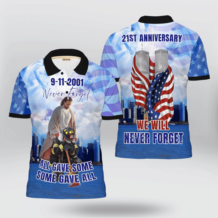 US 911 '21tst Anniversary 09-11 Never Forget' Polo Shirt | 0104190