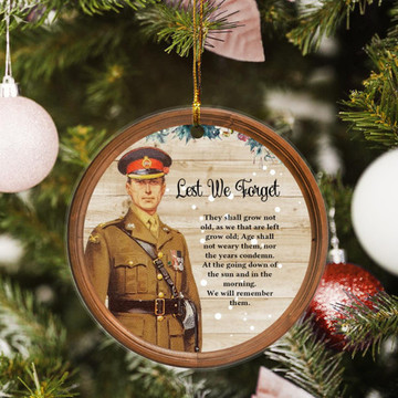 UK Veteran 'Lest We Forget' Christmas Ornament Home Decor | 0104298