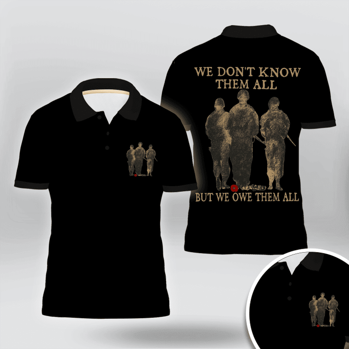 UK Veteran 'We Don't Know Them All But We Owe Them All' Polo Shirt | 0101153