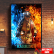 Homemerci Personalized Name Firefighter Poster