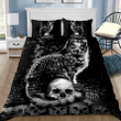 Homemerci Dark Cat And Skull Bedding Set