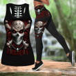 Homemerci Cool Skull Combo Hollow Tank Top And Legging Outfit DA