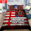 Homemerci Customize Name Firefighter Bedding Set