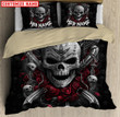Homemerci Customize Name Couple Skull Art Bedding Set