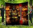 Homemerci Brave Firefighter Quilt Blanket TNA