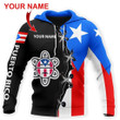 Puerto Rico Flag With Sol Taino Customize Name TQH20062205-Apparel-TQH-Hoodie-S-Vibe Cosy‚Ñ¢