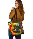 Homemerci Hippie Lover Printed Canvas Tote Bag DA