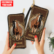 Homemerci Customized Name Chestnut Horse All Over Printed Leather Wallet