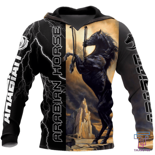 Homemerci Black Stallion Arabian Horse Shirt Hoodie Pi