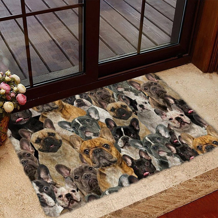 A Bunch Of French Bulldogs Doormat