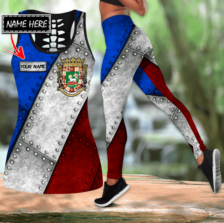 Homemerci Customize Name Coat Of Arms Puerto Rico Soldier Combo Outfit TNA