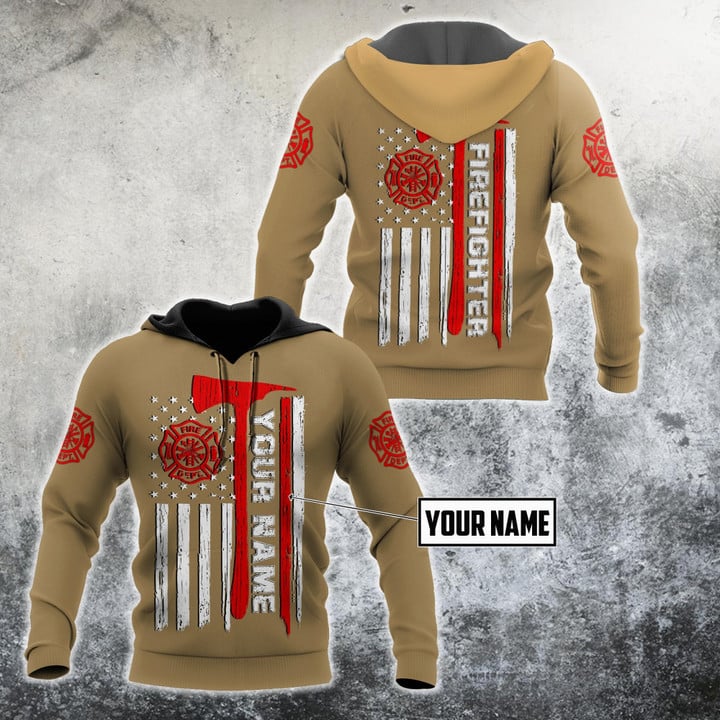Homemerci Customize Name Firefighter D All Printed Hoodie For Men And Women DA