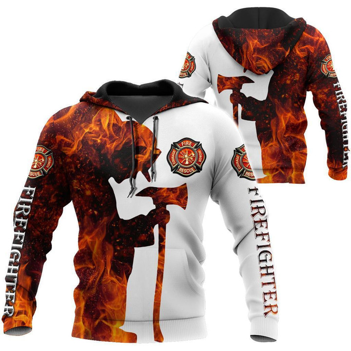 Homemerci Respectful Firefighter Printed Hoodie For Men And Women