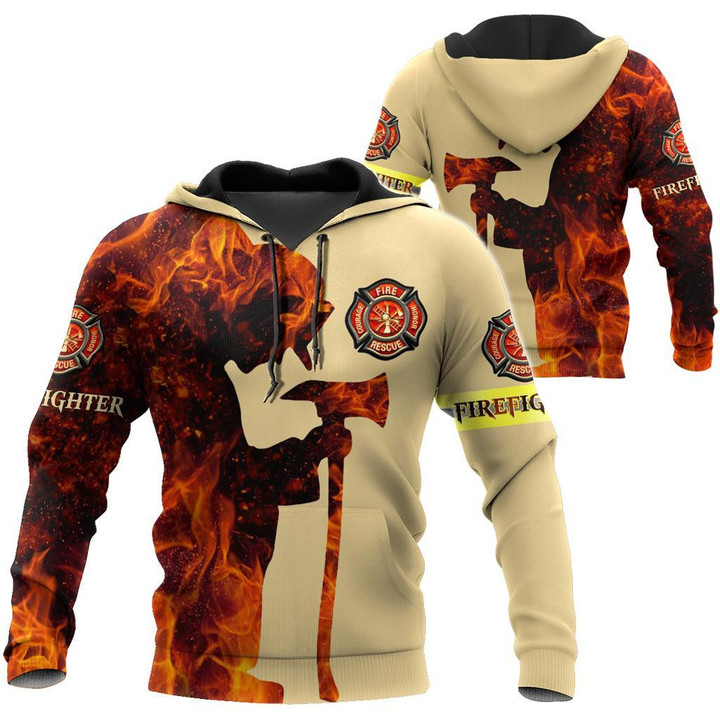 Homemerci Respectful Firefighter Printed Hoodie For Men And Women TQHSA