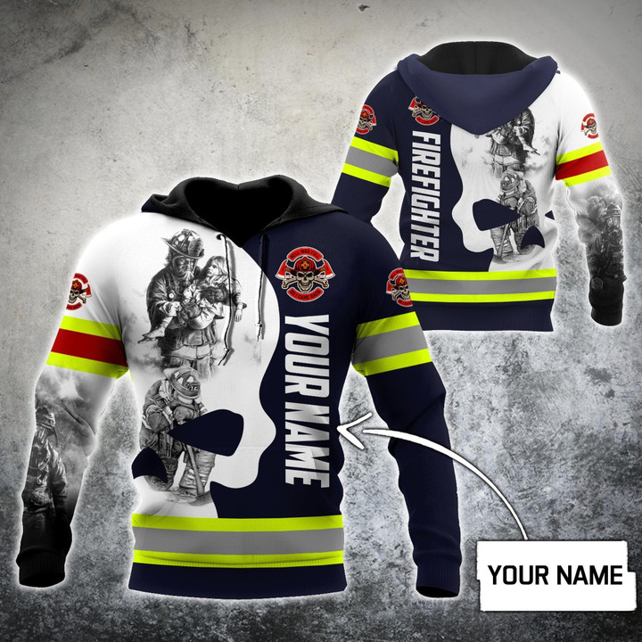 Homemerci Customize Name Firefighter Hoodie Shirts For Men And Women MH