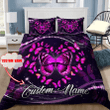Homemerci Personalized Butterfly Heart Purple Printed Bedding Set MHDH