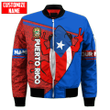 Homemerci Customize Name Puerto Rico Bomber Jacket For Men And Women