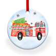 Homemerci Customize Name Firefighter Christmas Tree Hanging Ceramic Ornament