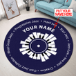 Homemerci Customize Name Vinyl Record Circle Rug