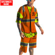 Homemerci Customize Name Firefighter Combo T-Shirt And Board Short