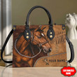 Homemerci Customized Name Horse Printed Leather Handbag