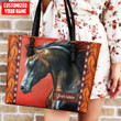 Homemerci Customized Name Horse Printed Leather Handbag HN