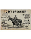 Homemerci To My Daughter Horse Riding Poster Horizontal
