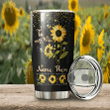 Homemerci Customize Name Sunflower Stainless Steel Tumbler To My Wife