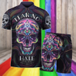 Homemerci LGBT Rainbow Skull Fear No Hate Printed Combo Polo And Broad Shorts