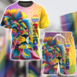 Homemerci LGBT Rainbow Pride Lion Combo T-shirt and Broad Shorts